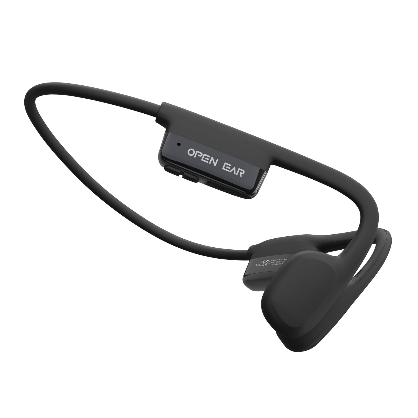 OpenBeat Pro - Fast Charging ENC Open-Ear Bone Conduction Bluetooth Headphones, Dual Built-in Mic with Noise Cancellation, 8-Hour Playtime, Waterproof, Deep Bass, for Running, & Workouts, Black